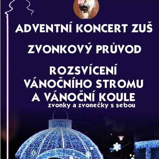 Adventní koncert ZUŠ, Zvonkový průvod, Rozsvícení vánočního stromu a koule 3